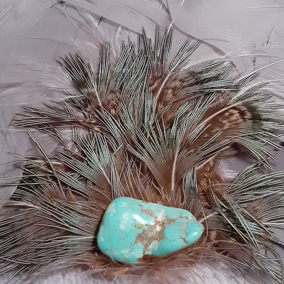 Authentic Cowboy Hat & Band: Texas MHT * Turquoise & Feather * 3X Beaver Blend - Picture 4 of 16